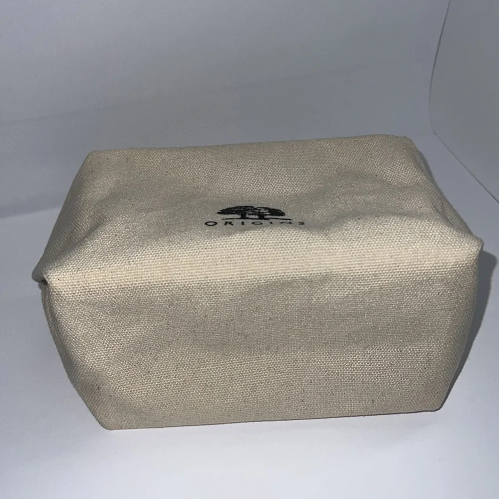 Origins Cosmetics Large Cream Zip Canvas Cosmetics Clutch Bag